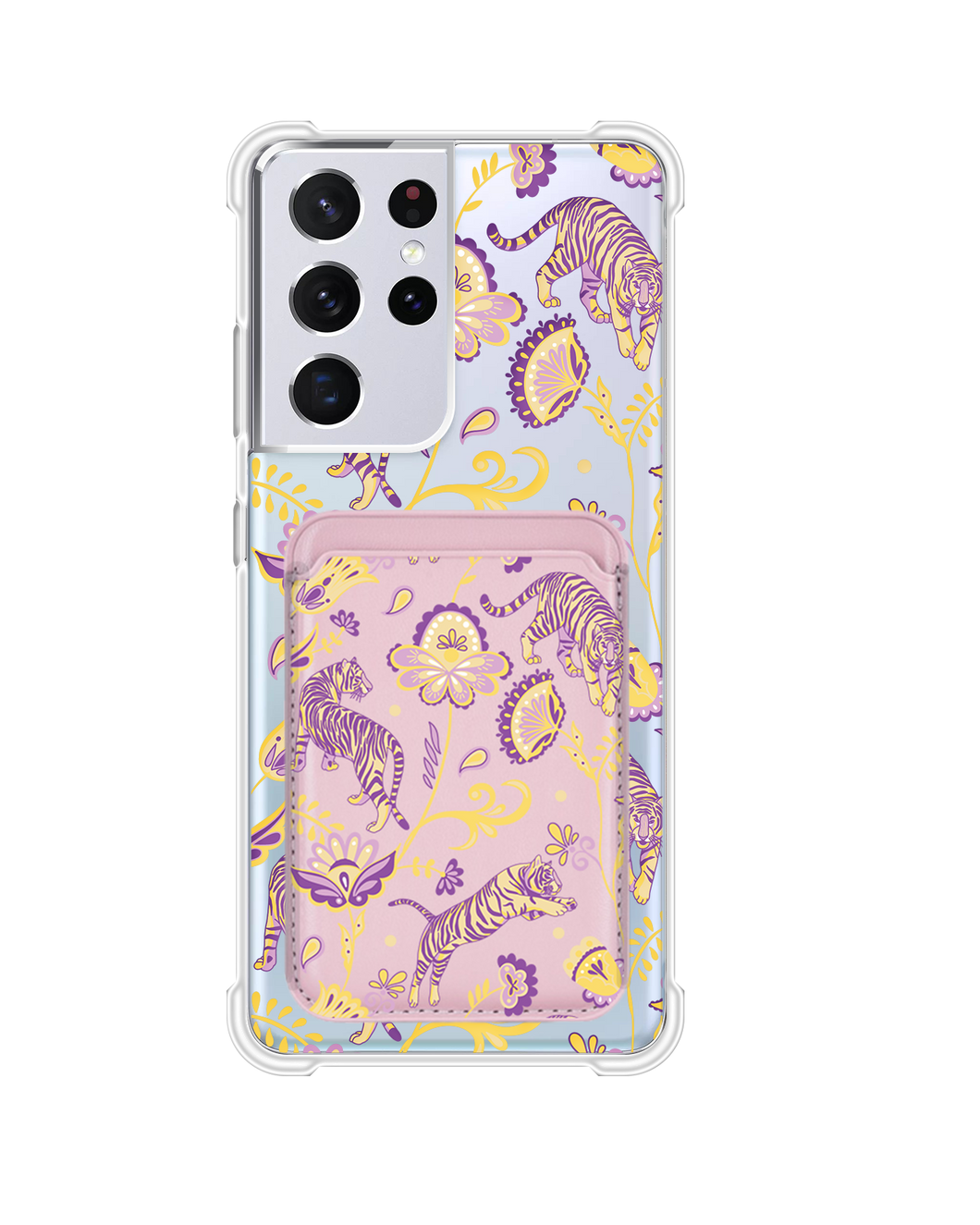 Android Magnetic Wallet Case - Tiger & Floral 4.0