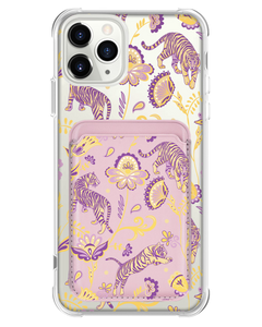 iPhone Magnetic Wallet Case - Tiger & Floral 4.0
