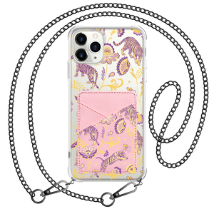 iPhone Phone Wallet Case - Tiger & Floral 4.0
