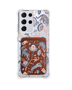 Android Magnetic Wallet Case - Tiger & Floral 5.0