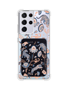 Android Magnetic Wallet Case - Tiger & Floral 5.0