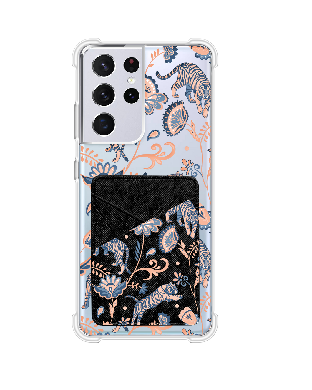 Android Phone Wallet Case - Tiger & Floral 5.0