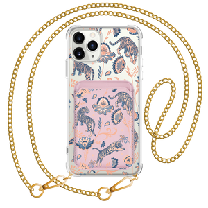 iPhone Magnetic Wallet Case - Tiger & Floral 5.0