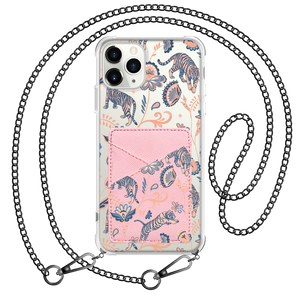 iPhone Phone Wallet Case - Tiger & Floral 5.0