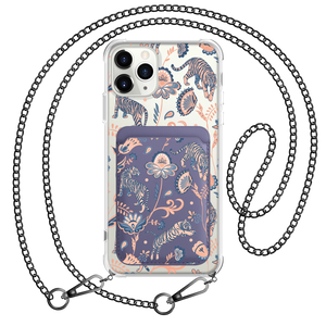 iPhone Magnetic Wallet Case - Tiger & Floral 5.0