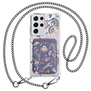 Android Magnetic Wallet Case - Tiger & Floral 5.0