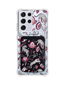 Android Magnetic Wallet Case - Tiger & Floral 6.0