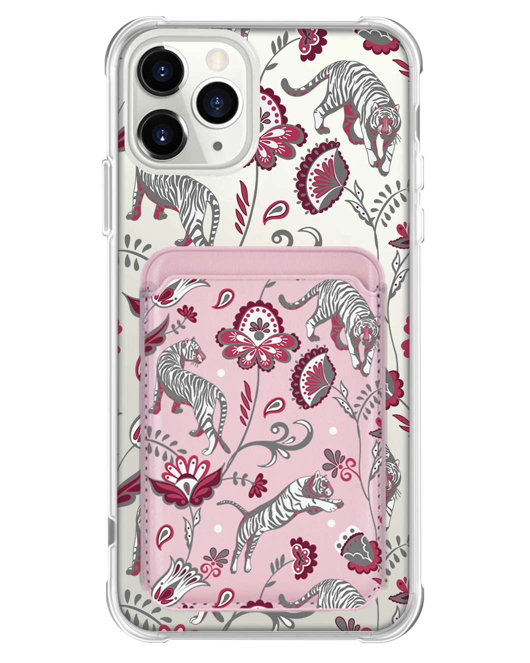 iPhone Magnetic Wallet Case - Tiger & Floral 6.0