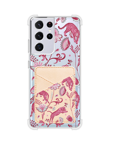 Android Phone Wallet Case - Tiger & Floral 7.0