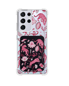 Android Magnetic Wallet Case - Tiger & Floral 7.0