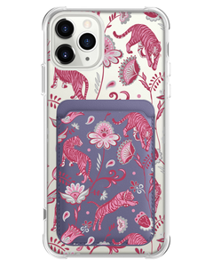 iPhone Magnetic Wallet Case - Tiger & Floral 7.0