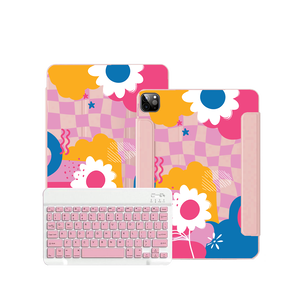 iPad Wireless Keyboard Flipcover - Abstract Flower 5.0