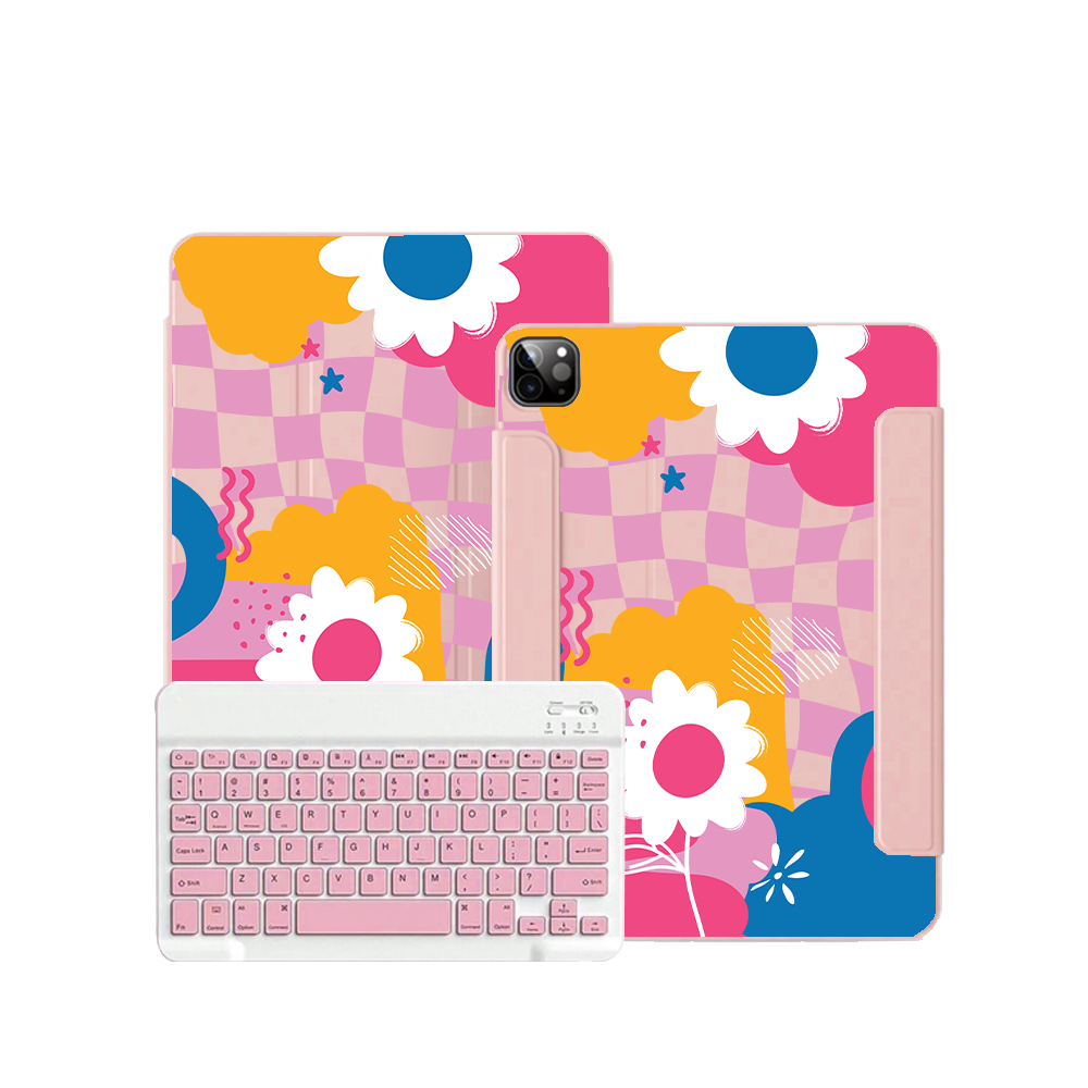 iPad Wireless Keyboard Flipcover - Abstract Flower 5.0