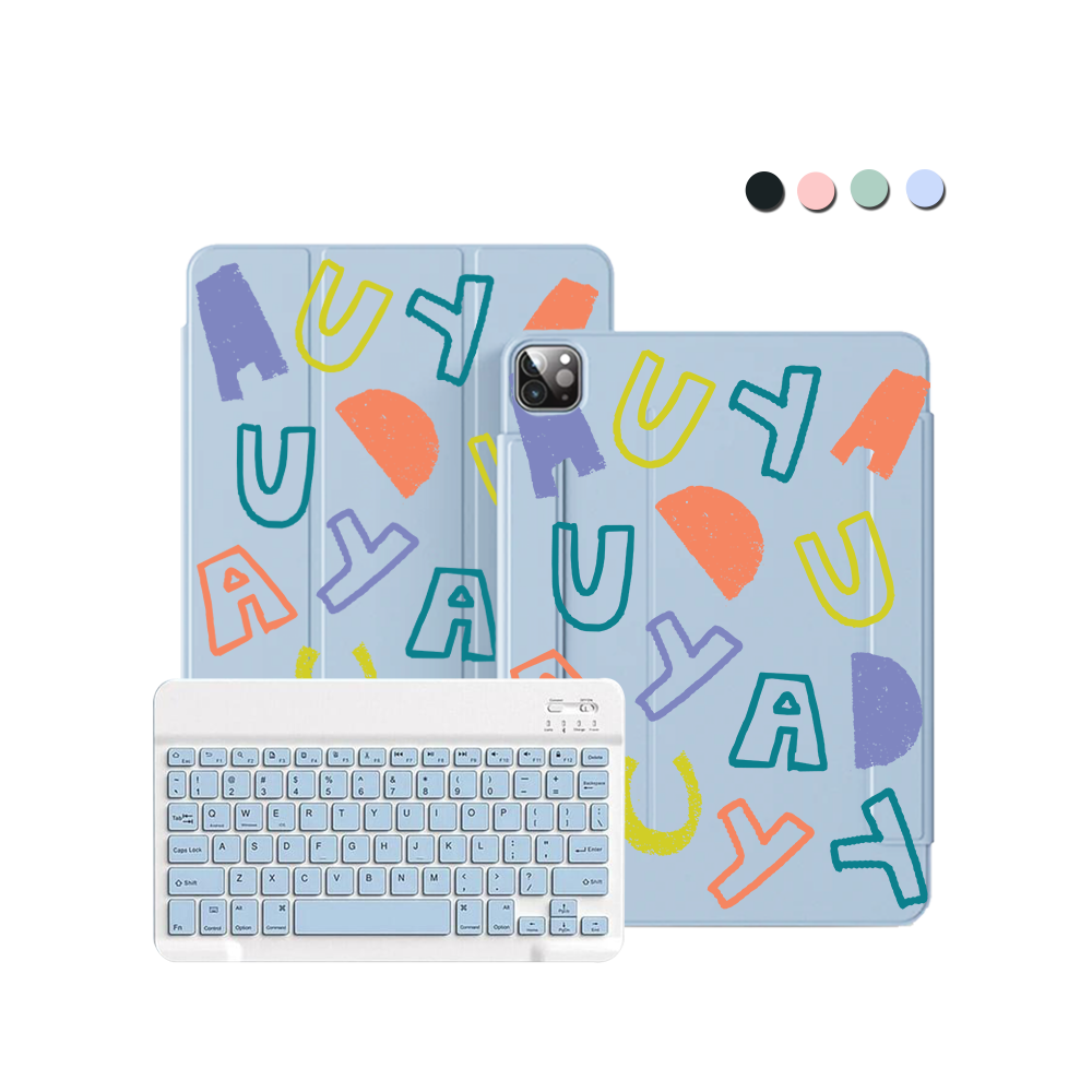 iPad Wireless Keyboard Flipcover - Weird Monogram