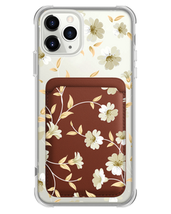 iPhone Magnetic Wallet Case - White Magnolia