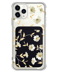 iPhone Magnetic Wallet Case - White Magnolia