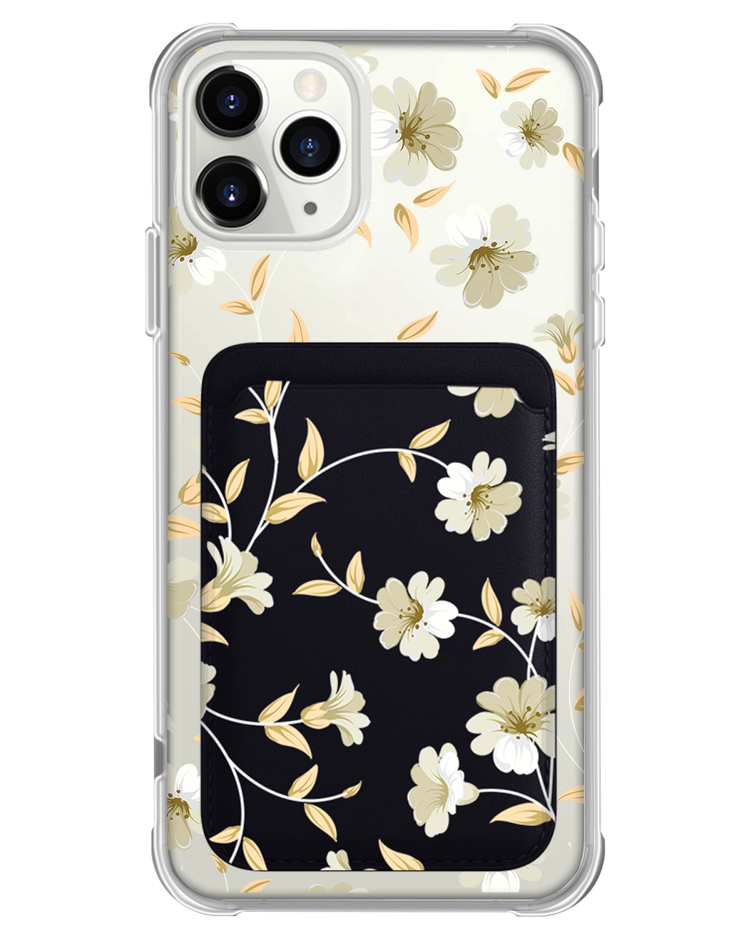 iPhone Magnetic Wallet Case - White Magnolia