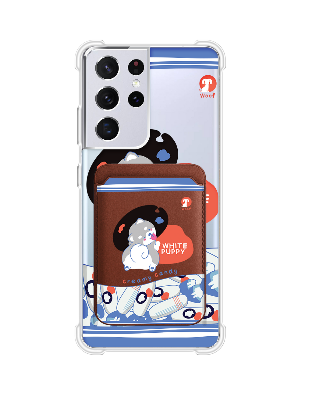 Android Magnetic Wallet Case - White Puppy