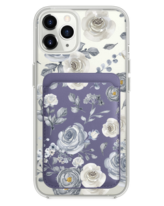 iPhone Magnetic Wallet Case - Blue Rose