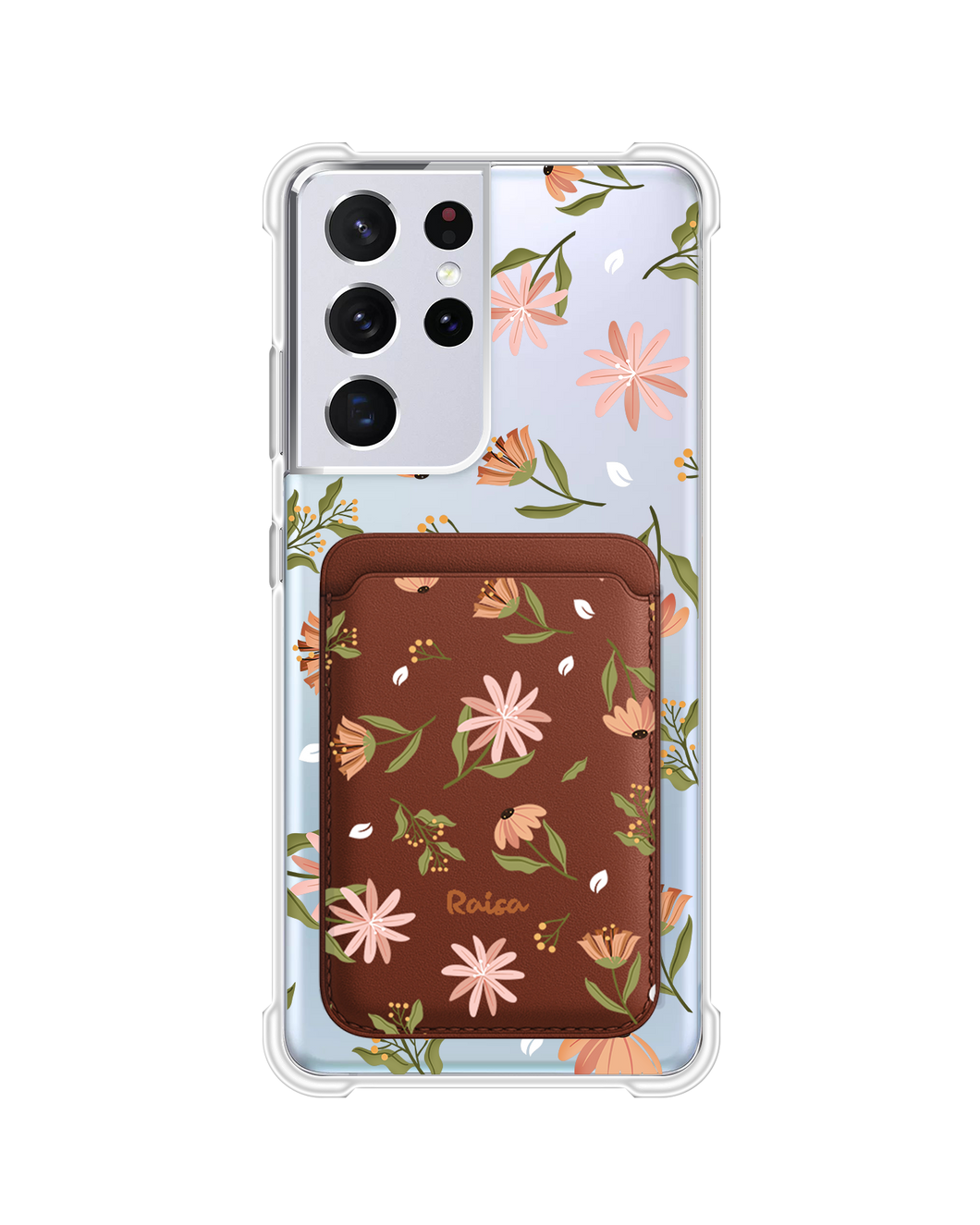 Android Magnetic Wallet Case - Cosmos Flower