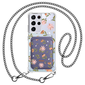 Android Magnetic Wallet Case - Cosmos Flower