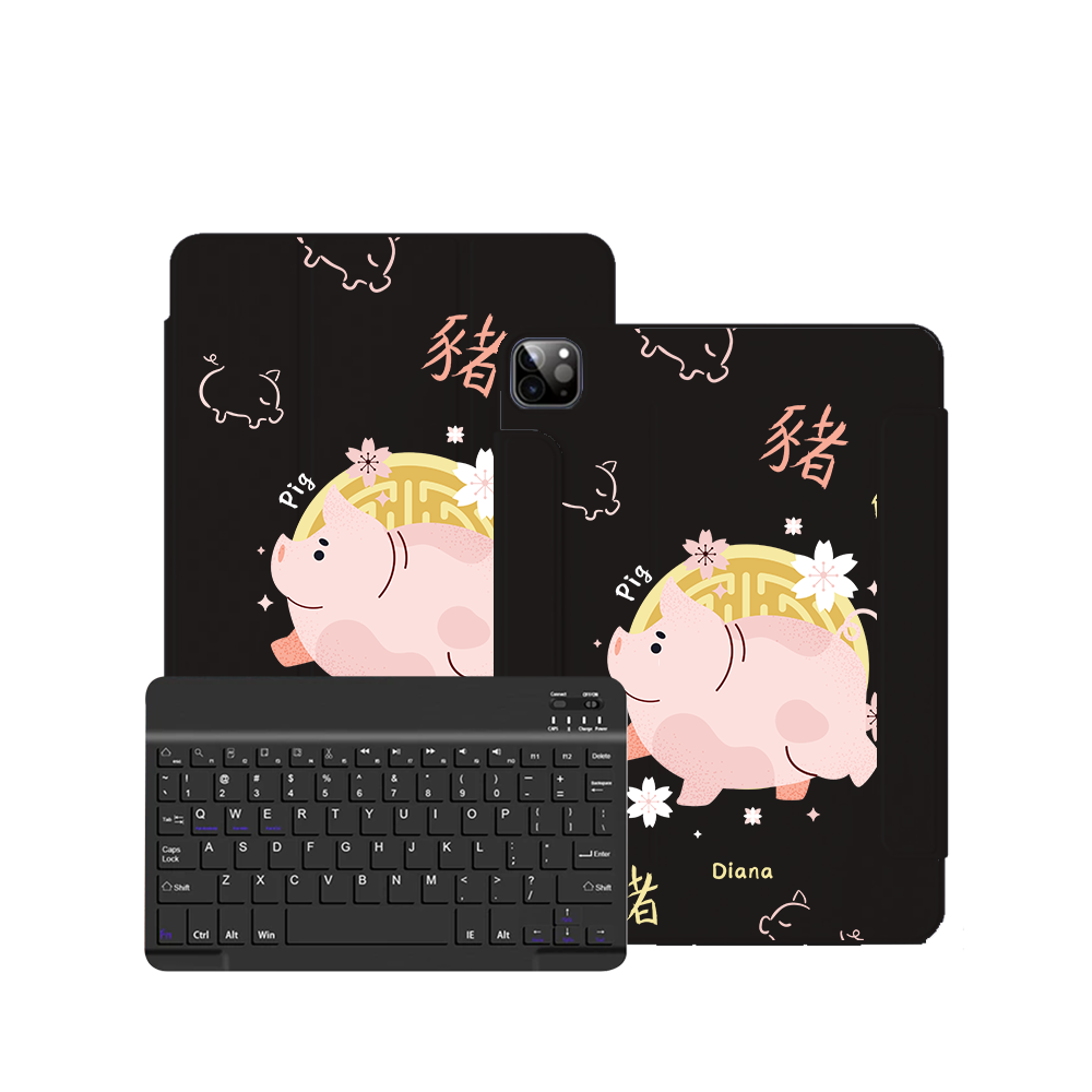 iPad Wireless Keyboard Flipcover - Pig (Chinese Zodiac / Shio)