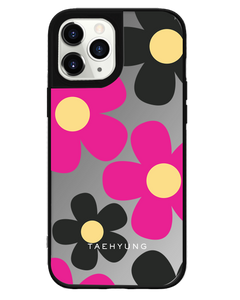 iPhone Mirror Grip Case - Daisy Hot Pink