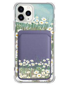 iPhone Magnetic Wallet Case - Oil Painting Daisy