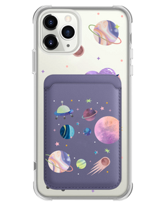 iPhone Magnetic Wallet Case - Pink Planet