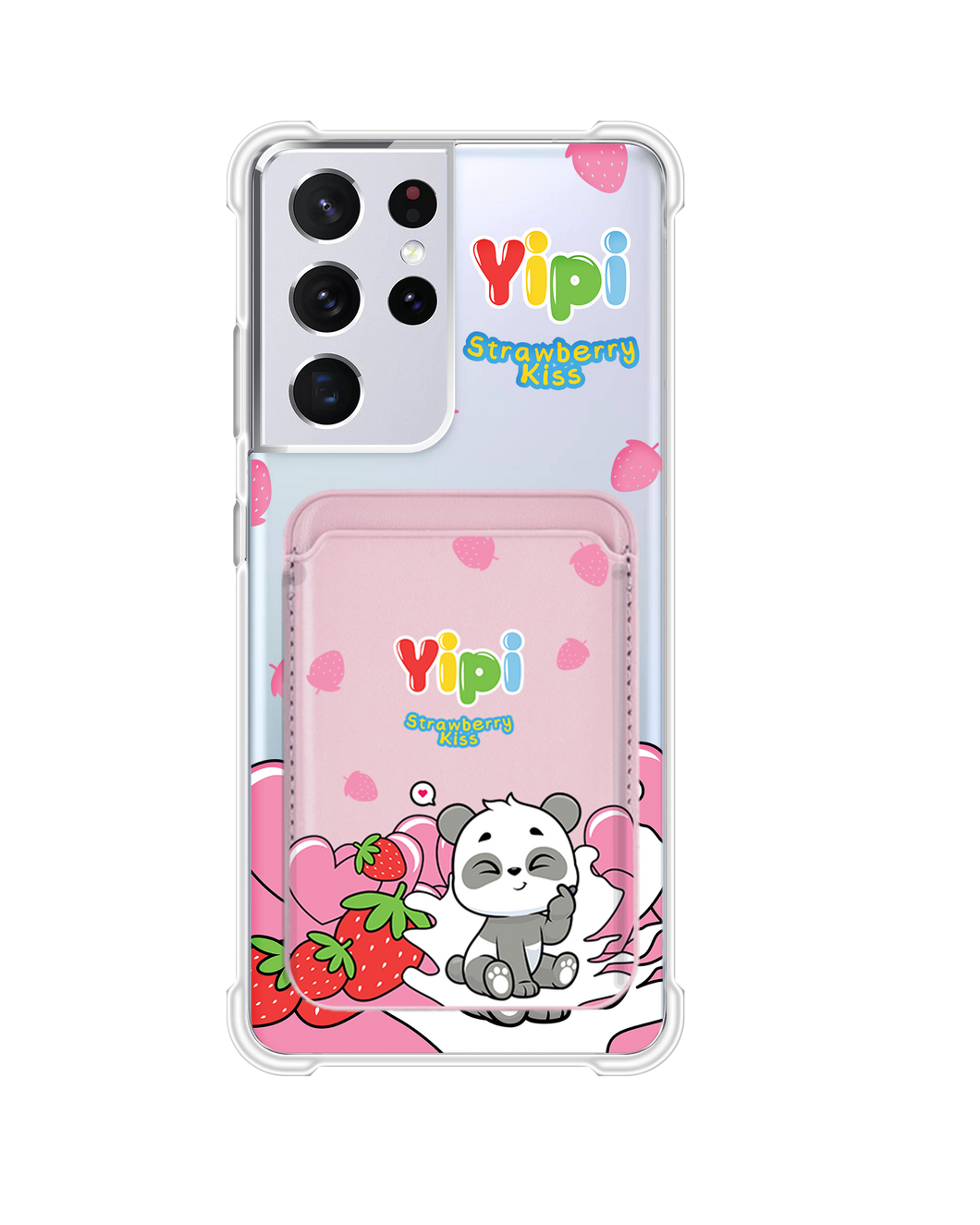 Android Magnetic Wallet Case - Yipi Strawberry Kiss